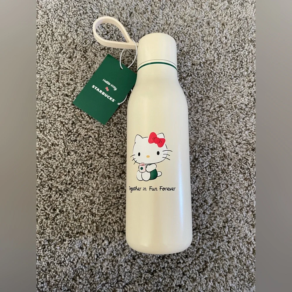 Hello Kitty Cream Water Bottle by Starbucks - Picture 1 of 1
